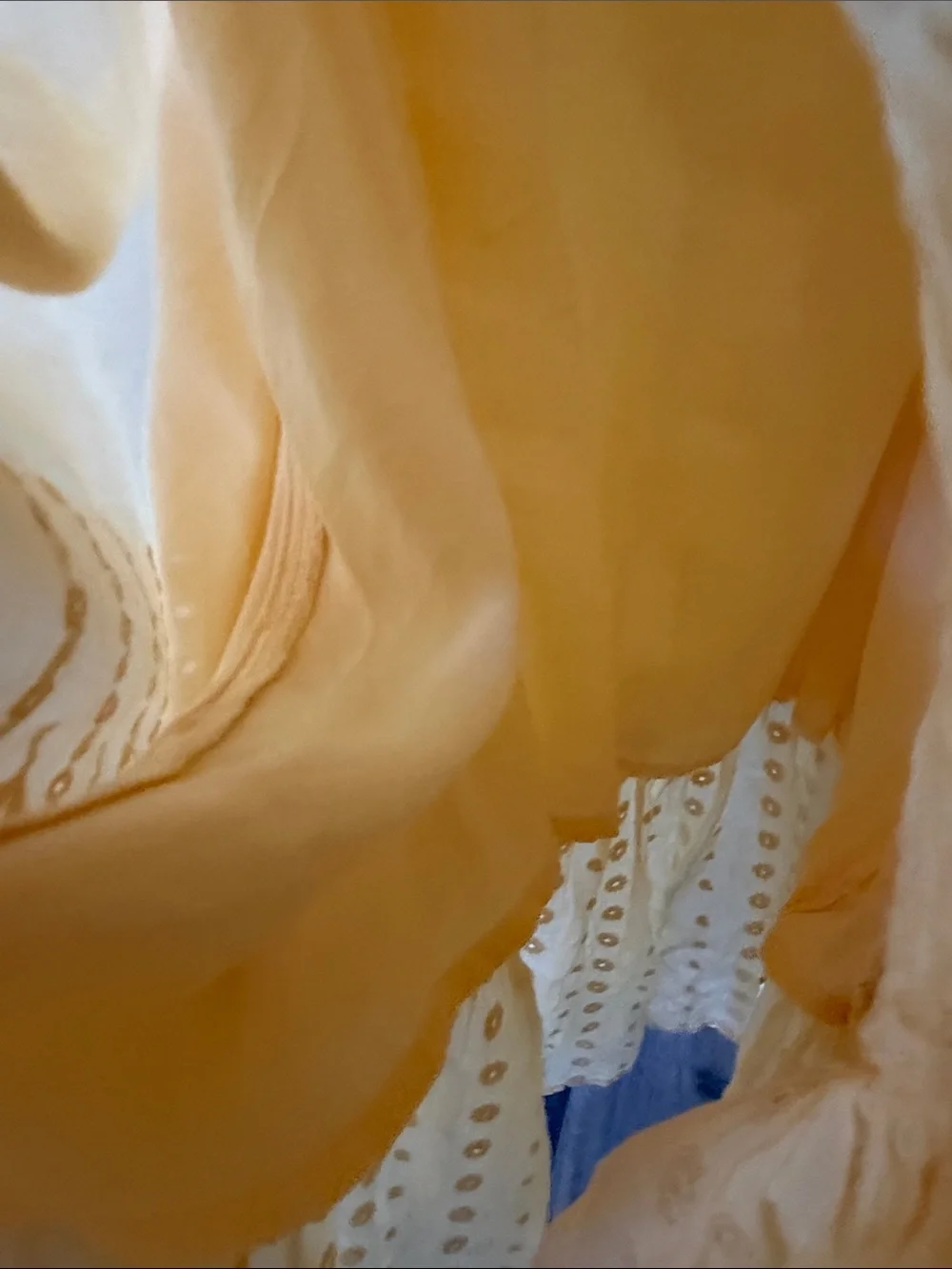 J.  Crew Butter Yellow Flowy Euro Summer Eyelet cotton Midi Dress M
